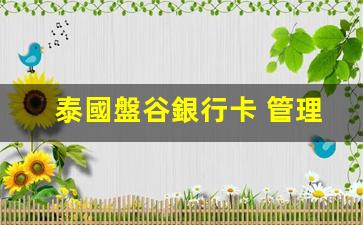泰國盤谷銀行卡 管理費(fèi)(去泰國銀行卡要多少錢才能去)